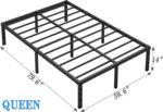 NEW JETO Metal Bed Frame,Queen Size Bed Frame with Storage Space,Heavy Duty Sturdy Mattress Foundation,Easy Assembly,No Box Spring Needed, Black,14 Inch,Queen - Image 4