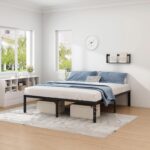 NEW JETO Metal Bed Frame,Queen Size Bed Frame with Storage Space,Heavy Duty Sturdy Mattress Foundation,Easy Assembly,No Box Spring Needed, Black,14 Inch,Queen - Image 5