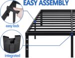 NEW JETO Metal Bed Frame,Queen Size Bed Frame with Storage Space,Heavy Duty Sturdy Mattress Foundation,Easy Assembly,No Box Spring Needed, Black,14 Inch,Queen - Image 7