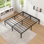 NEW JETO Metal Bed Frame,Queen Size Bed Frame with Storage Space,Heavy Duty Sturdy Mattress Foundation,Easy Assembly,No Box Spring Needed, Black,14 Inch,Queen - Image 8
