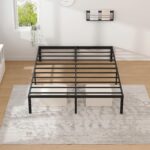 NEW JETO Metal Bed Frame,Queen Size Bed Frame with Storage Space,Heavy Duty Sturdy Mattress Foundation,Easy Assembly,No Box Spring Needed, Black,14 Inch,Queen - Image 10