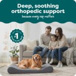 FurHaven Orthopedic Dog Bed for Large Dogs, Luxe Lounger Contour Mattress with Solid Orthopedic Foam Slab for Joint Support, Removable Washable Cover, Jumbo XL, Plush Suede, Gray - Image 3