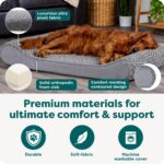 FurHaven Orthopedic Dog Bed for Large Dogs, Luxe Lounger Contour Mattress with Solid Orthopedic Foam Slab for Joint Support, Removable Washable Cover, Jumbo XL, Plush Suede, Gray - Image 6