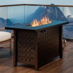 Vongrasig 43" Gas Fire Pit for Outside, 50,000 BTU Outdoor Propane Fire Pit Table with Lid & Lava Rock, Steel Rectangular Fire Table for Patio, Backyard, Deck, Garden, Black - Image 7