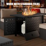 Vongrasig 43" Gas Fire Pit for Outside, 50,000 BTU Outdoor Propane Fire Pit Table with Lid & Lava Rock, Steel Rectangular Fire Table for Patio, Backyard, Deck, Garden, Black - Image 9