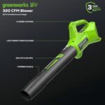 Greenworks 48V (24V x 2) 21" Brushless Self-Propelled Mower+12" String Trimmer+320CFM Blower,(2) 5.0Ah Batteries and 4A Dual Port Charger - Image 4