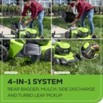 Greenworks 48V (24V x 2) 21" Brushless Self-Propelled Mower+12" String Trimmer+320CFM Blower,(2) 5.0Ah Batteries and 4A Dual Port Charger - Image 7