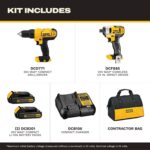 DEWALT 20V MAX Cordless Drill and Impact Driver, Power Tool Combo Kit , Includes 2 Batteries, Charger and Bag (DCK240C2) - Image 3