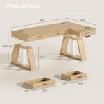 SEDETA 59 Inch L Shaped Electric Standing Desk with Drawers, Executive Adjustable Desk with Power Outlets, Sit Stand Computer Table for Home Office, Oak - Image 3