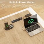 SEDETA 59 Inch L Shaped Electric Standing Desk with Drawers, Executive Adjustable Desk with Power Outlets, Sit Stand Computer Table for Home Office, Oak - Image 5