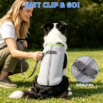 KOOLTAIL Dog Cooling Vest, Sun Protection Easy on off Cooling Pet Shirt Harness with Zipper & Leash Ring, Breathable Summer Quick Dry Clothes, Relief in Hot Weather for Small Medium Large Dogs, Grey M - Image 8