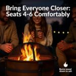 Sunnydaze Cauldron Wood-Burning Outdoor Fire Pit for Patio and Backyard - Round Steel Outside Firepit Bowl with Cover, Removable Ash Pan, Spark Screen, and Poker Tool - Dark Bronze - 29" - Image 3