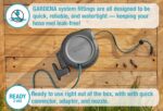 GARDENA (20500) Retractable Garden Hose Reel 50' x 1/2" hose, Wall Mounted, Automatic Retraction & Length Lock for Easy Watering. Heavy Duty Swivel Bracket 180°, Includes Nozzle. Made in Europe - Image 4