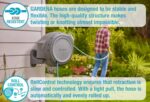 GARDENA (20500) Retractable Garden Hose Reel 50' x 1/2" hose, Wall Mounted, Automatic Retraction & Length Lock for Easy Watering. Heavy Duty Swivel Bracket 180°, Includes Nozzle. Made in Europe - Image 7