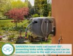 GARDENA (20500) Retractable Garden Hose Reel 50' x 1/2" hose, Wall Mounted, Automatic Retraction & Length Lock for Easy Watering. Heavy Duty Swivel Bracket 180°, Includes Nozzle. Made in Europe - Image 10