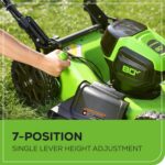 Greenworks 80V 21” Brushless (Push) Cordless Electric Lawn Mower + (500 CFM) Axial Leaf Blower + 13” String Trimmer (75+ Compatible Tools), (2) 2.0Ah Batteries and 30 Minute Rapid Charger - Image 8