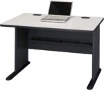 Bush Business Furniture Series A 48W Computer Desk in White Spectrum and Slate, Small Office Table for Home or Professional Workspace - Image 6