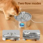 Cat Water Fountain Stainless Steel: Pet Drinking Fountains with 6 Filters & 3 Sponges - 88oz/2.6L Water Fountain for Cats Inside with Flower - IHOUONE Kitty Spout Dog Dispenser Animal Supplies - Image 4