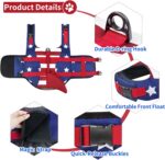 Malier Dog Life Jacket, High Buoyancy Shark Swimsuit, Ripstop American Flag, Medium, Red & Dark Blue - Image 4