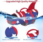 Malier Dog Life Jacket, High Buoyancy Shark Swimsuit, Ripstop American Flag, Medium, Red & Dark Blue - Image 5