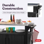 Keter Unity XL Portable Outdoor Table with Stainless Steel Top for Kitchen Prep and Outdoor Storage Cabinet for Grilling Accessories, Dark Grey - Image 7