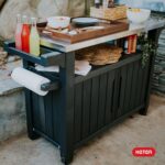 Keter Unity XL Portable Outdoor Table with Stainless Steel Top for Kitchen Prep and Outdoor Storage Cabinet for Grilling Accessories, Dark Grey - Image 11
