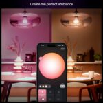 Philips Hue Essential Smart LED A19 Bulb, White and Color Ambiance, E26 Base, 8.8W, 2200K-6500K, 800 Lumens, Dimmable, Works with Alexa, Google, and Apple Home, 4-Pack - Image 4