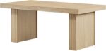 Tribesigns Modern Office Desk, Home Office Table with Wide Fluted Legs, Modern Desk for Home Office, Natural - Image 10