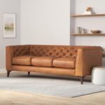 POLY & BARK Essex 89” Full-Grain Italian Leather Sofa – Tufted Back, Feather-Down Comfort, Solid Wood Frame, Cognac Tan - Image 3