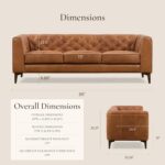 POLY & BARK Essex 89” Full-Grain Italian Leather Sofa – Tufted Back, Feather-Down Comfort, Solid Wood Frame, Cognac Tan - Image 4