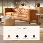 POLY & BARK Essex 89” Full-Grain Italian Leather Sofa – Tufted Back, Feather-Down Comfort, Solid Wood Frame, Cognac Tan - Image 5