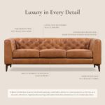 POLY & BARK Essex 89” Full-Grain Italian Leather Sofa – Tufted Back, Feather-Down Comfort, Solid Wood Frame, Cognac Tan - Image 6