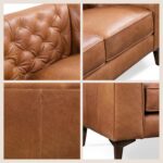 POLY & BARK Essex 89” Full-Grain Italian Leather Sofa – Tufted Back, Feather-Down Comfort, Solid Wood Frame, Cognac Tan - Image 8