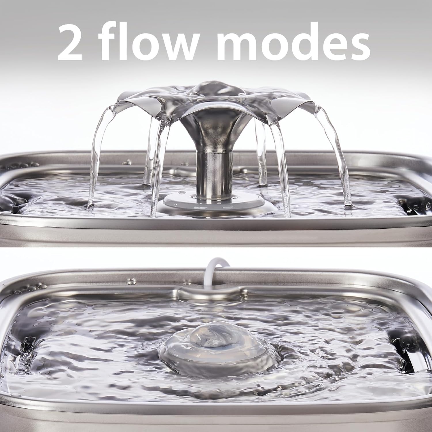 Veken Innovation Award Winner Stainless Steel Cat Water Fountain, 108oz/3.2L Automatic Pet Fountain Dog Water Dispenser with 6 Replacement Filters & Silicone Mat for Cats, Dogs, Multiple Pets (Silver) - Image 8