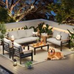 Aoxun Aluminum Patio Furniture Set 7 Seats, Oversized Outdoor Sectional with Washable Thick Cushions, Coffee Table and Waterproof Cover, Patio Conversation Sets for Porch, Balcony, Deck - Image 10