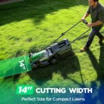 14" Cordless Lawn Mower, 20V Lightweight Push Mower with 5.0Ah Battery, Ultra-Quiet Motor for Small Yards, Lawn Care, Backyard Maintenance - Image 5