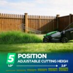 14" Cordless Lawn Mower, 20V Lightweight Push Mower with 5.0Ah Battery, Ultra-Quiet Motor for Small Yards, Lawn Care, Backyard Maintenance - Image 8
