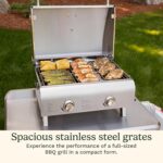 Cuisinart Chef's Style Tabletop Portable Propane Grill, 20,000 BTU Stainless Steel 2-Burner Outdoor Gas Grill for Camping, Tailgates, BBQ, Hassle-Free Setup, Twist-Start Ignition, CGG-306 - Image 4