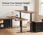 OffiGo 55 Inch L Shaped Electric Standing Desk with Drawers & File Cabinet Sets, Executive Sit Stand Desk, Height Adjustable Computer Desk for Home Office, Writing, Workstation, Walnut+Black - Image 7