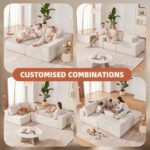 108” Modular Sectional Sofa, Cloud Sectional Couch with Deep Seat, Modern Modular L-Shape Sofa Couch with Chaise,Upholstered Boneless Couches for Living Room Bedroom (Beige, Left Facing Chaise) - Image 7