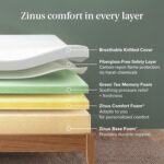 Zinus Green Tea Memory Foam Mattress 12 Inch, Pressure-Relieving Comfort & Full-Body Support, Naturally Fresh, Medium Firm Feel, CertiPUR-US & Oeko-TEX Certified Safe Materials, King - Image 4