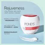 POND’S Rejuveness Face Cream – Anti-Aging Face Moisturizer with AHA’s, Vitamin E & Collagen – Daily Wrinkle Cream for Women – Hydrating Collagen Face Cream – Dermatologist Tested, 14.1 oz - Image 3