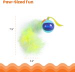 Catstages Roll & Chase Robot Toy –Interactive Electronic Cat Toy for Indoor with Feather Teaser Tail, Lights, USB Rechargeable, Automatic Moving Action for Active Play, Mental Stimulation & Enrichment - Image 6
