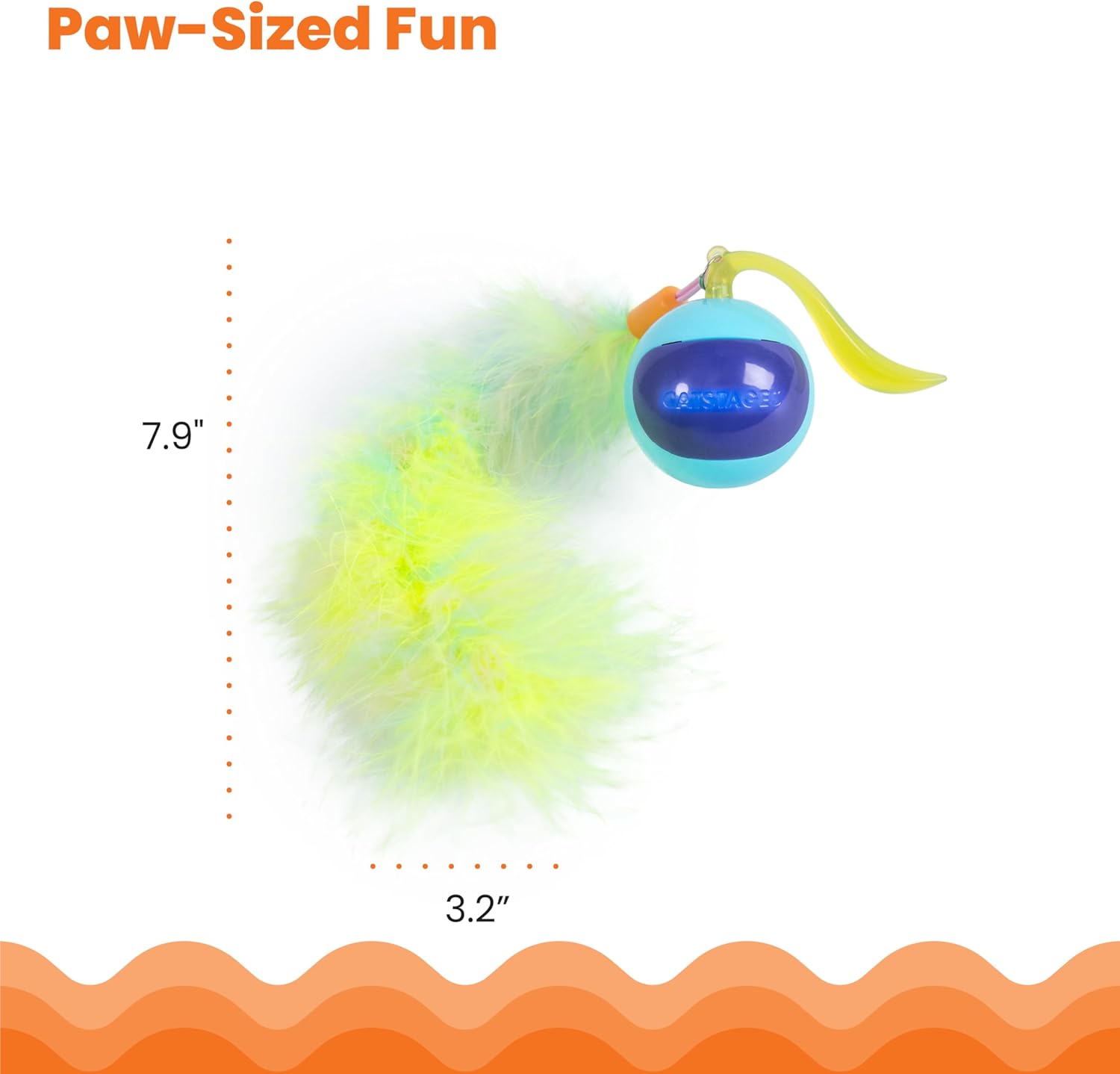 Catstages Roll & Chase Robot Toy –Interactive Electronic Cat Toy for Indoor with Feather Teaser Tail, Lights, USB Rechargeable, Automatic Moving Action for Active Play, Mental Stimulation & Enrichment - Image 6