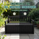 Devoko 80 Gallon Storage Bench Deck Box Lockable for Patio Furniture, Garden Decor and Outdoor Seating for Cushions, Garden Tools and Pool Supplies (Black) - Image 6