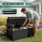 Devoko 80 Gallon Storage Bench Deck Box Lockable for Patio Furniture, Garden Decor and Outdoor Seating for Cushions, Garden Tools and Pool Supplies (Black) - Image 7
