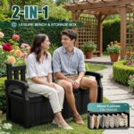 Devoko 80 Gallon Storage Bench Deck Box Lockable for Patio Furniture, Garden Decor and Outdoor Seating for Cushions, Garden Tools and Pool Supplies (Black) - Image 8