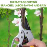 Premium Germany Pruning Shears, Work 3 Times Easier, Pruners Heady Duty, Sharp Garden Clippers Cut Fresh Flower, Hedge, Herb, Indoor Plants, Gardening Tools Scissors, Arthritis Weak Hand Snips - Image 7