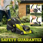 40V Electric Lawn Mower 15" Cordless Battery Powered Mower, 2 in 1 Mulching Lawnmower with 5-Position Height Adjustment 10.6 Gallon Bag, Small Push Lawn Trimmer, 2X4.0Ah Battery and 2 Chargers - Image 7