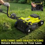 40V Electric Lawn Mower 15" Cordless Battery Powered Mower, 2 in 1 Mulching Lawnmower with 5-Position Height Adjustment 10.6 Gallon Bag, Small Push Lawn Trimmer, 2X4.0Ah Battery and 2 Chargers - Image 9
